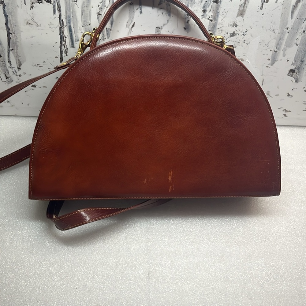Leather Crossbody/Top Handle Made In Italy Purse - Picture 5 of 11